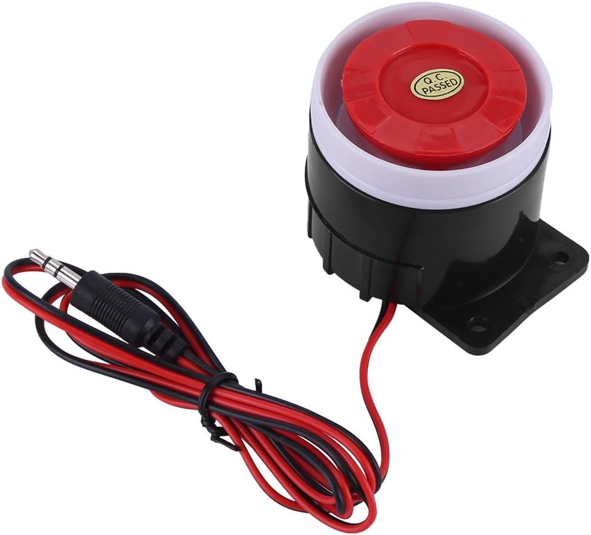 SnelShoppen - DC 12V Mini Alarm Hoorn 110dB Bedraad Alarm Systeem met Luide Geluid, Gemakkelijk te Bevestigen met Lijm of Schroeven