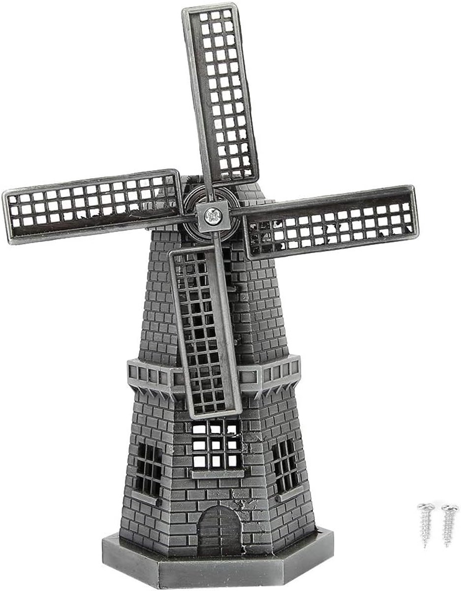 SnelShoppen - Nederlandse molen model retro Europese stijl Hollandse windmolen van hoogwaardig ijzer voor decoratie in slaapkamer, woonkamer en op de
