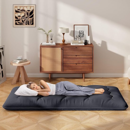 Draagbaar Matras - Opvouwbaar Bed - Comfortabel Slapen - Inclusief Draagtas - 90 x 200 cm - Zwart van Draagbaar — afbeelding 2