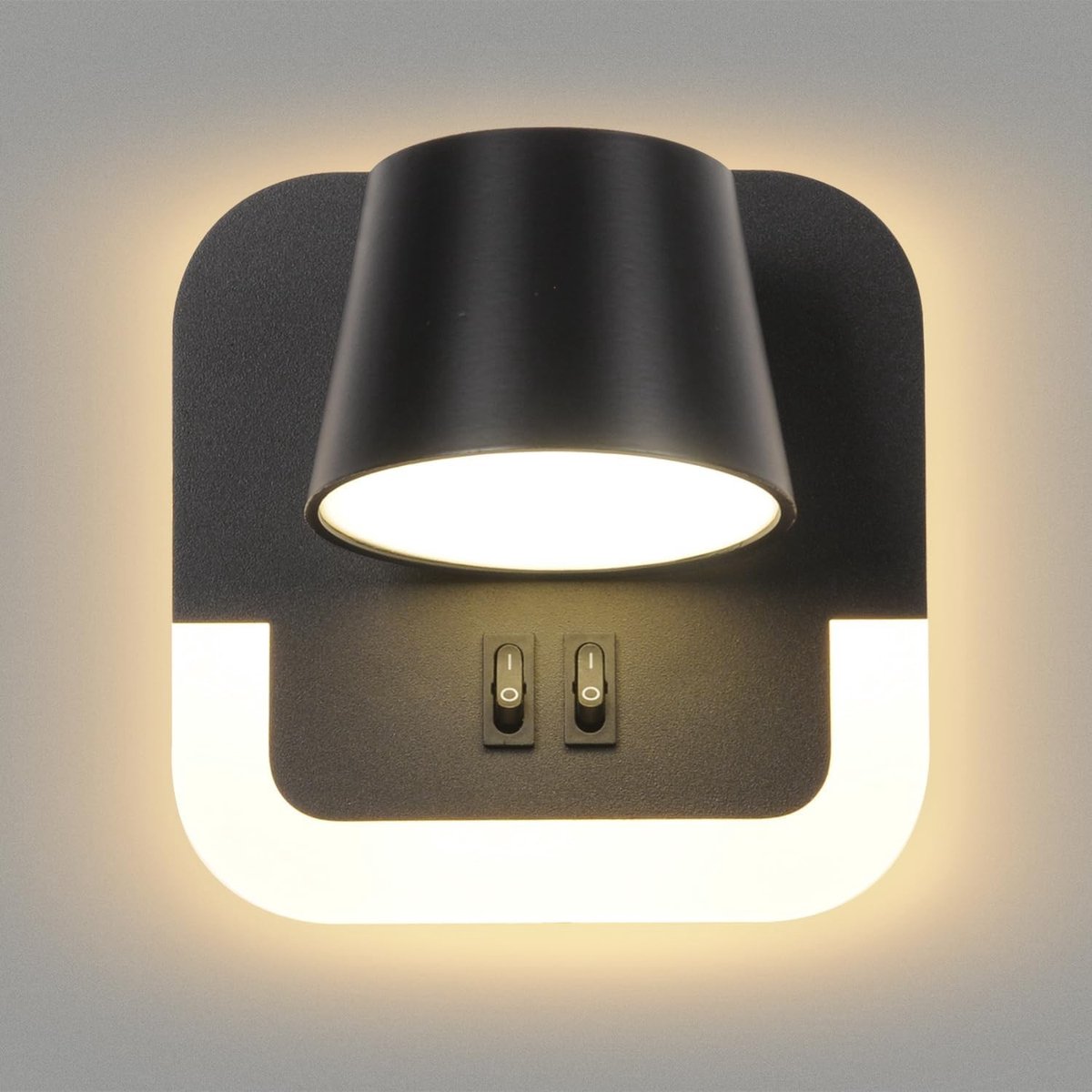 LED Wandlamp met Schakelaar - Zwart - 14 x 14 x 14 cm - Draaibare Leeslamp met Instelbare Kleurtemperatuur - Voor Binnengebruik