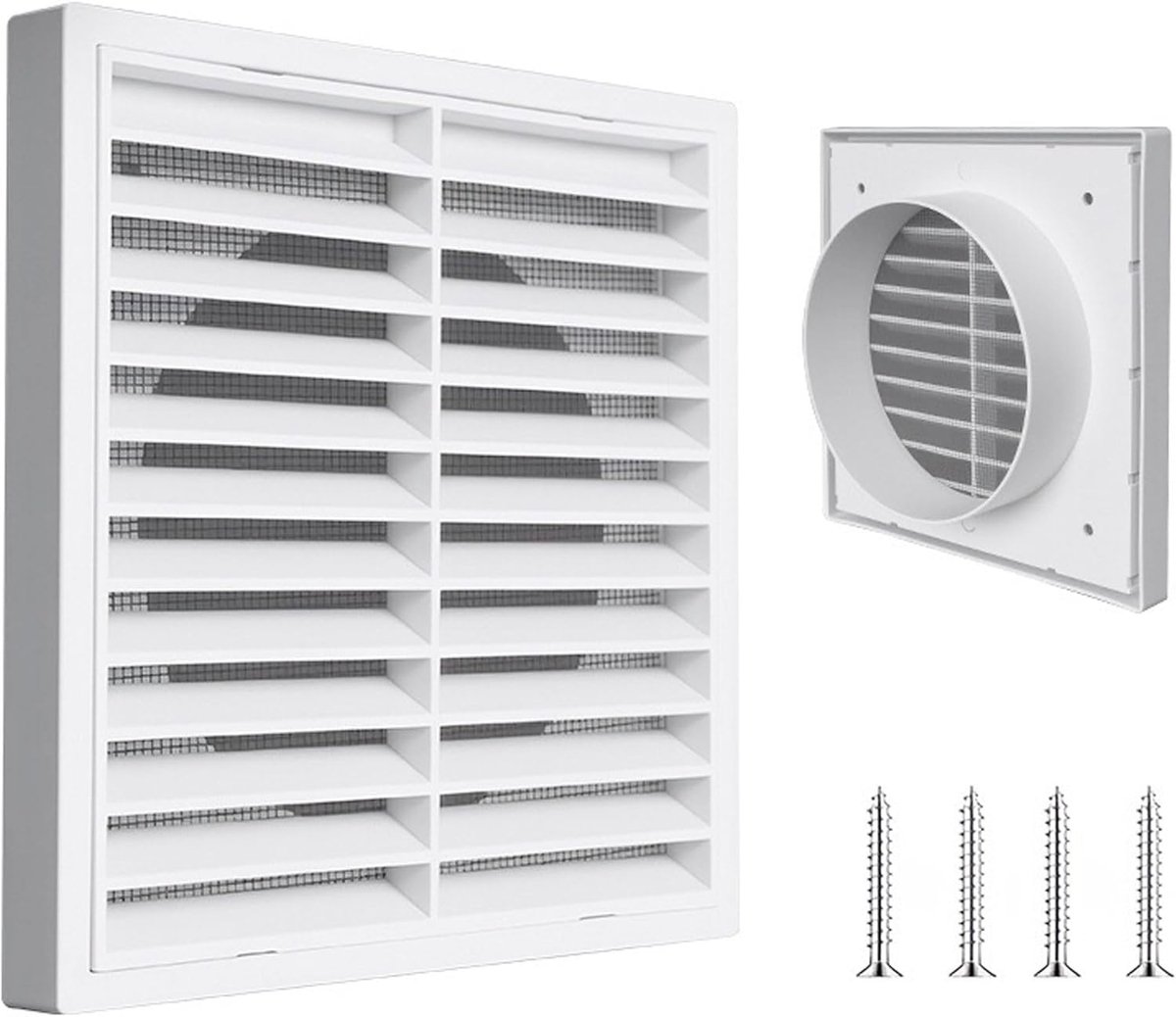 Ventilation Grille with Mosquito Net, Insect Protection, Ventilation Grille, White, for Air Conditioning, Garage - ShopVlot