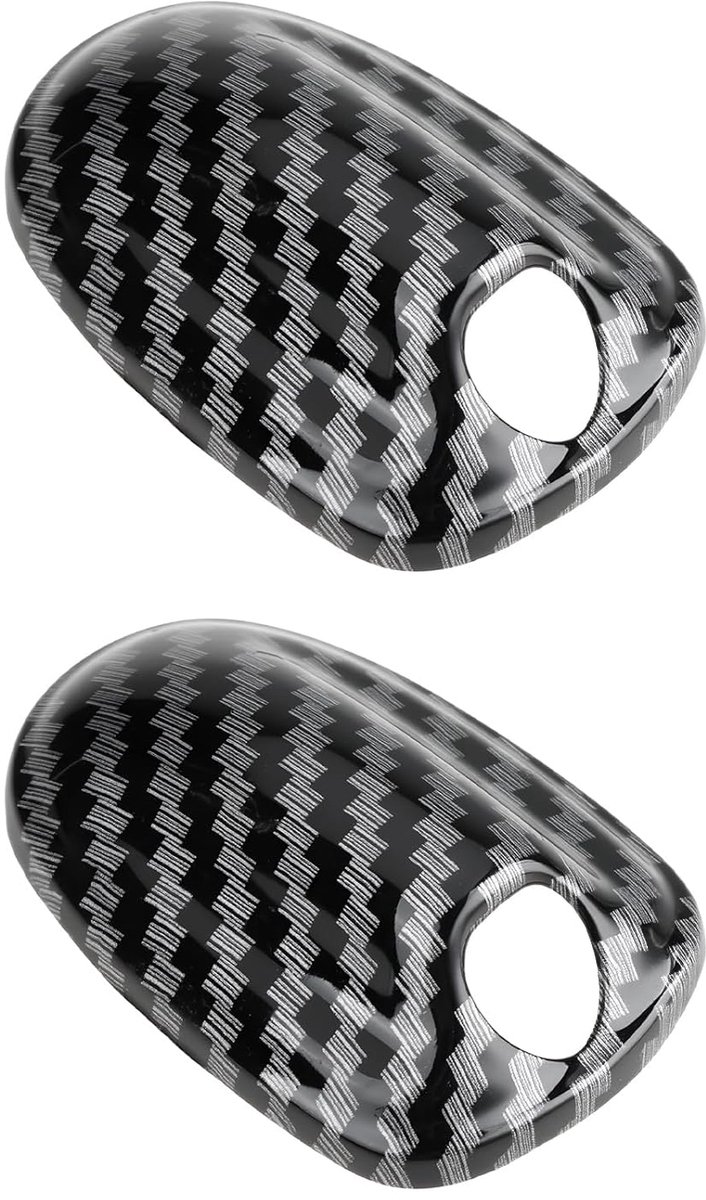 SnelShoppen - 2 Stuks Koolstofvezel Textuur Wasmachine Mondstuk Covers Links & Rechts voor MINI F55 F56 F57 Cooper S JCW Bescherming tegen Vuil en Wee