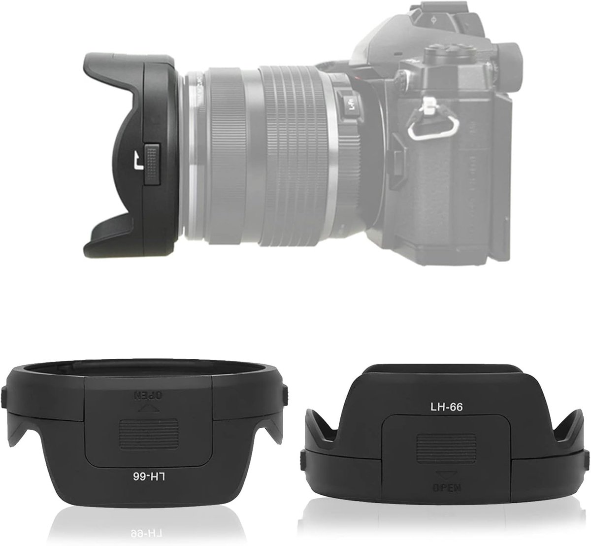 SnelShoppen - 62mm Lens Canopy - Vervangende Lenshood voor M.ZUIKO Digitale ED 12-40mm F/2.8 PRO Camera Lens - Bescherming tegen Lichtinval - Ideaal v