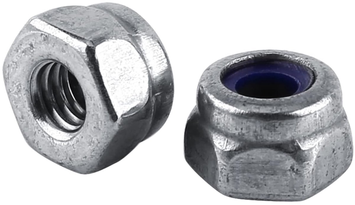 SnelShoppen - 100 Stuks M2 Lock Nut Zelfvergrendelend, Lock Nut Hex RVS SS304 Met Nylon Inzet, Roestvrijstalen Moeren Voor Bouwprojecten, Tuin, Keuken