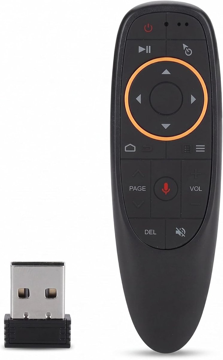 SnelShoppen - Draadloze Afstandsbediening 2.4G met 17 Toetsen, Ideaal voor Smart TV, Android TV, Settop Box en PC, Inclusief 6-Assige Gyroscoop