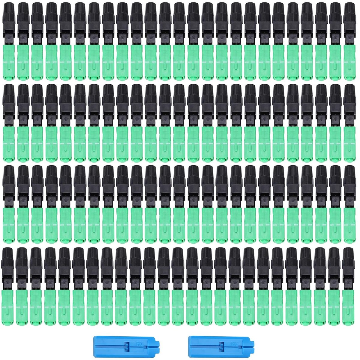 SnelShoppen - 100 Stuks Snelverbinder Optische Glasvezel Adapter voor FTTH Industrie, Glue-Free, Voor Snelle Verbinding en Reparatie, SC Connector