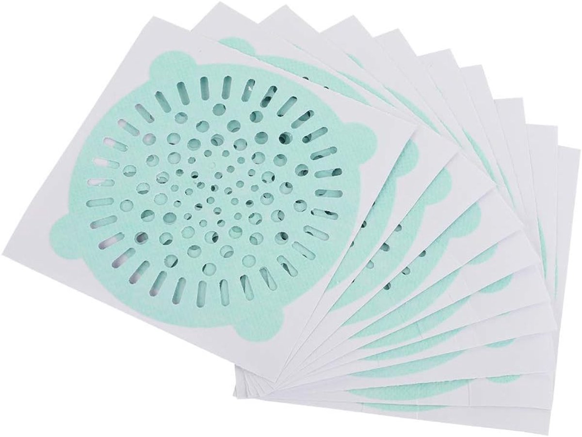 SnelShoppen - 10 Stuks Vloer Droog Stickers Ronde Douche Droog Covers Afvoer Haar Vanger Schaal Filter Slordige Mand Filter Vloer Afneembare Douche Dr