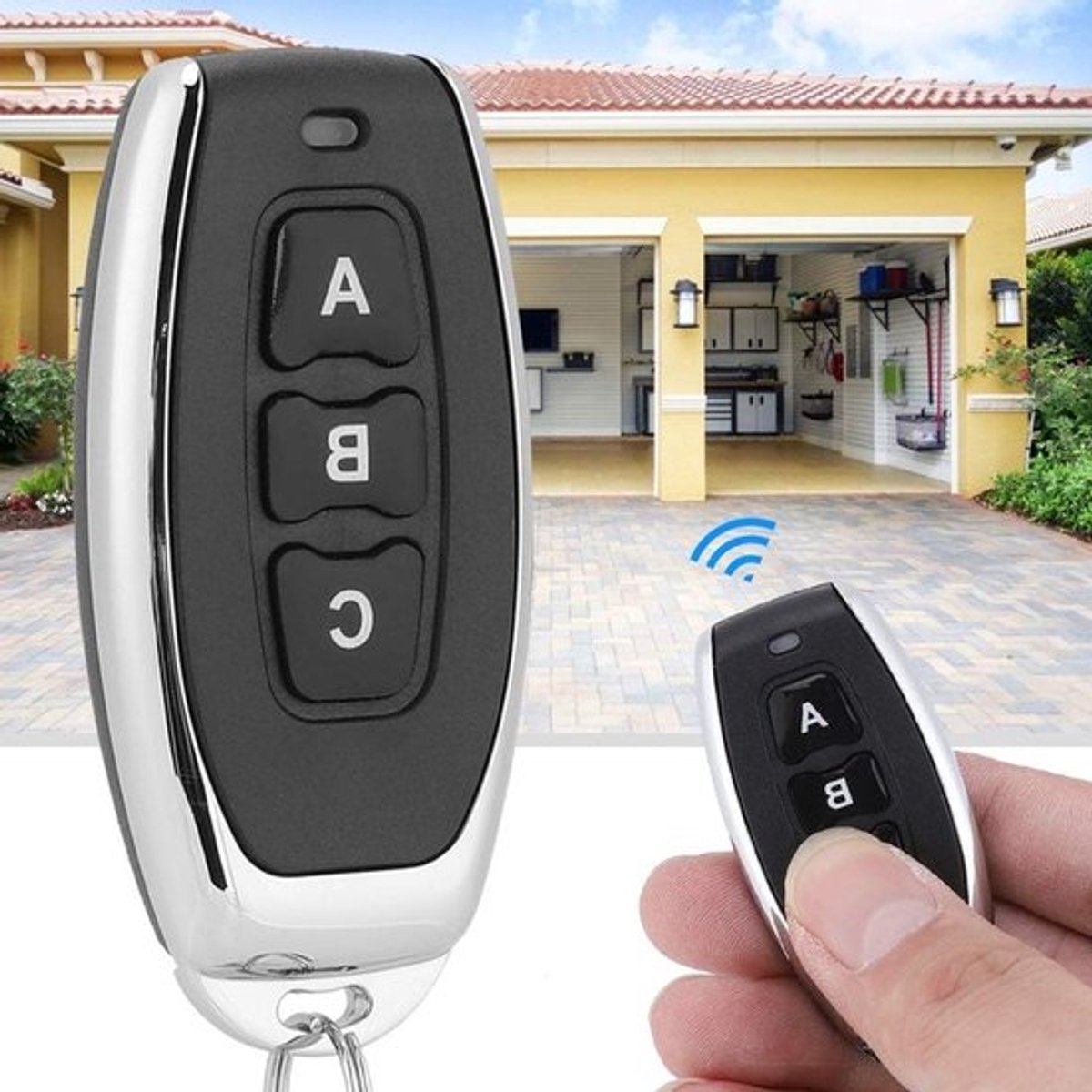 Draadloze 433MHz RF Afstandsbediening met 3 Knoppen voor Garagepoort en Toegangspoorten, Tot 100 Meter Bereik, Ideaal voor Auto Werkplaats en Huisgebruik