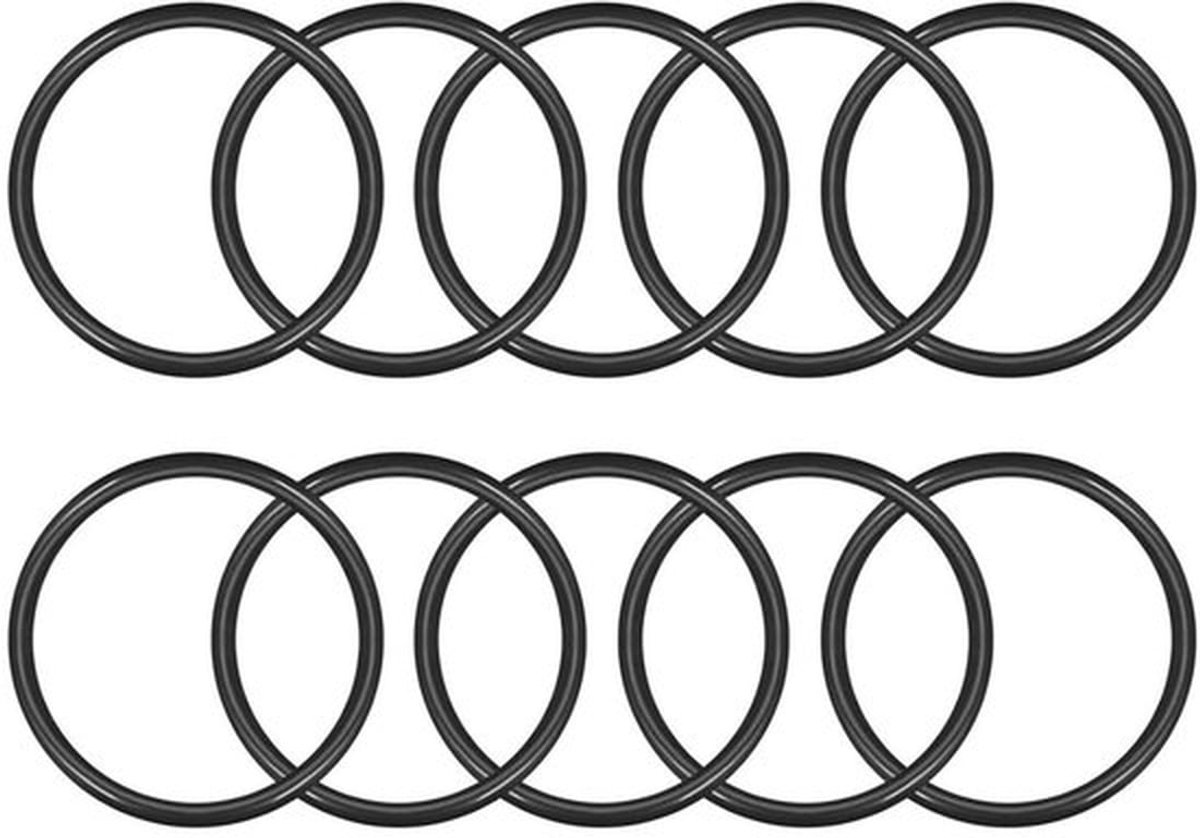 Set van 10 Nitril O-Ringen, 55mm Buitendiameter, 45mm Binnendiameter, 5mm Breed, Rubber Washers en Afsluitringen voor Diverse Toepassingen