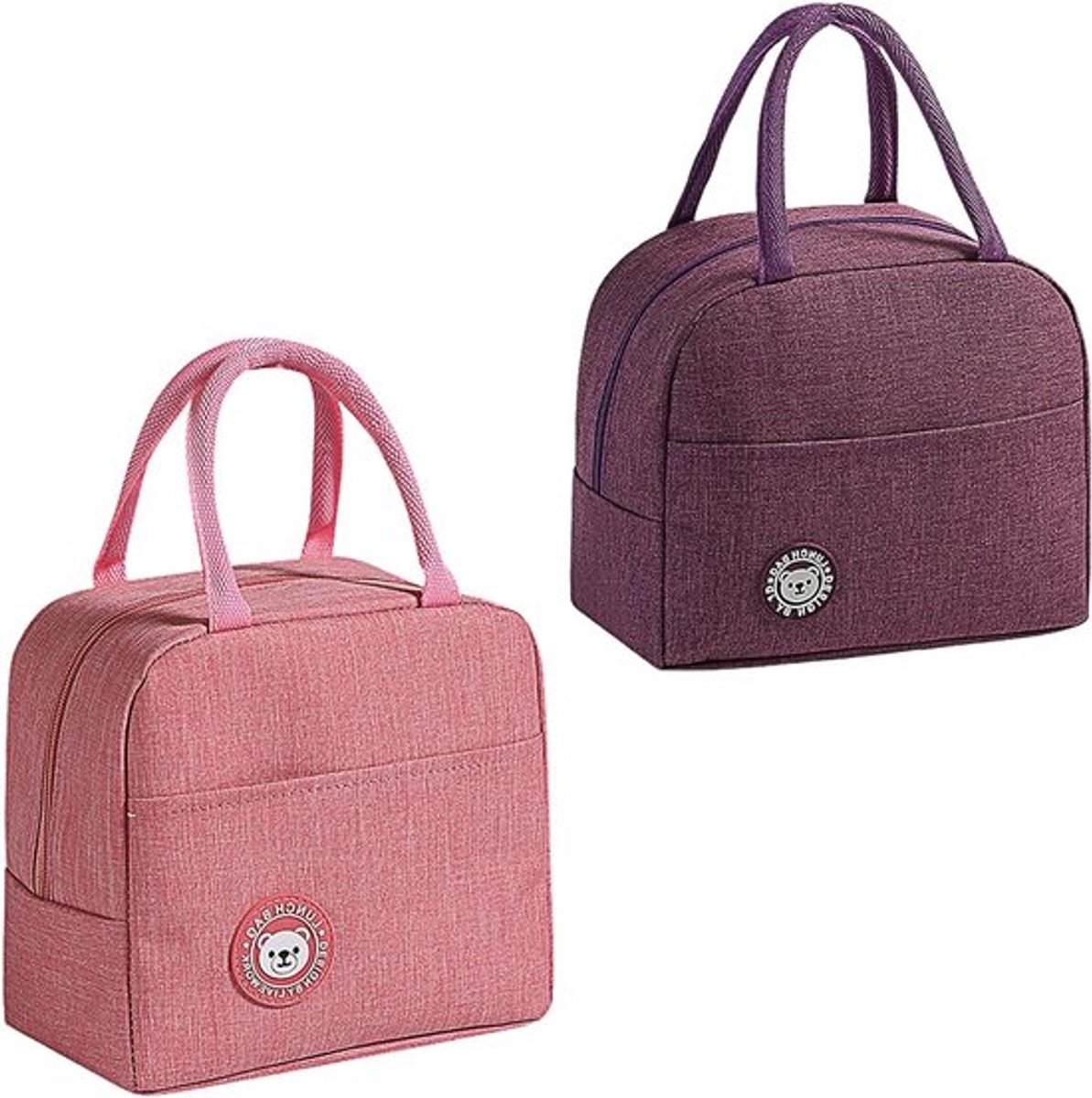 Kleine Koelbox Set van 2 Stuks, 6.2 L, Dubbel Laags, Dikke Lunchtas, Opvouwbaar voor Picknicks, Kantoor en School