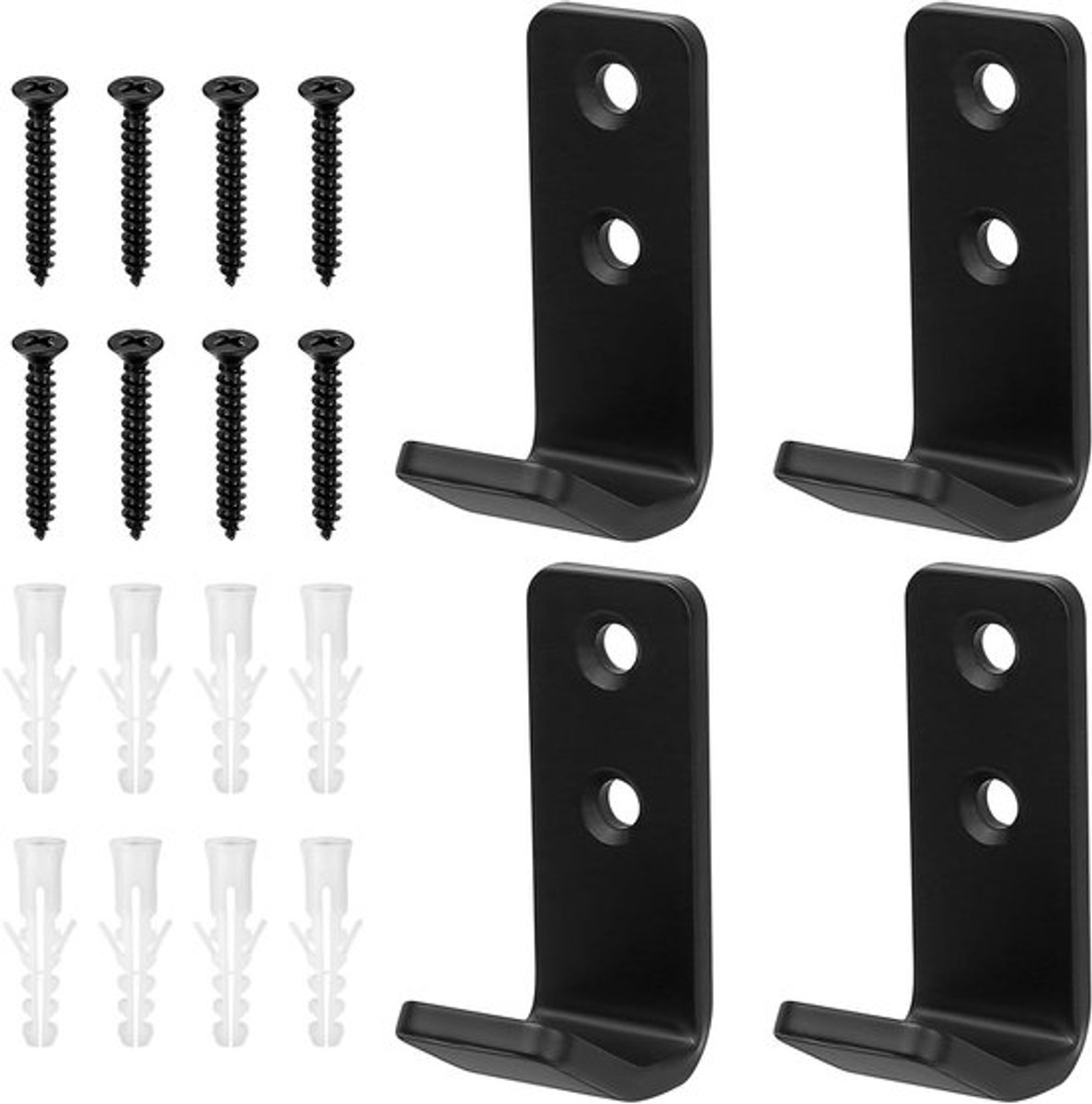 Set van 4 Wandhaken voor Garage en Woonkamer, Sterke Kledinghaken voor Jassen, Tassen en Ladder
