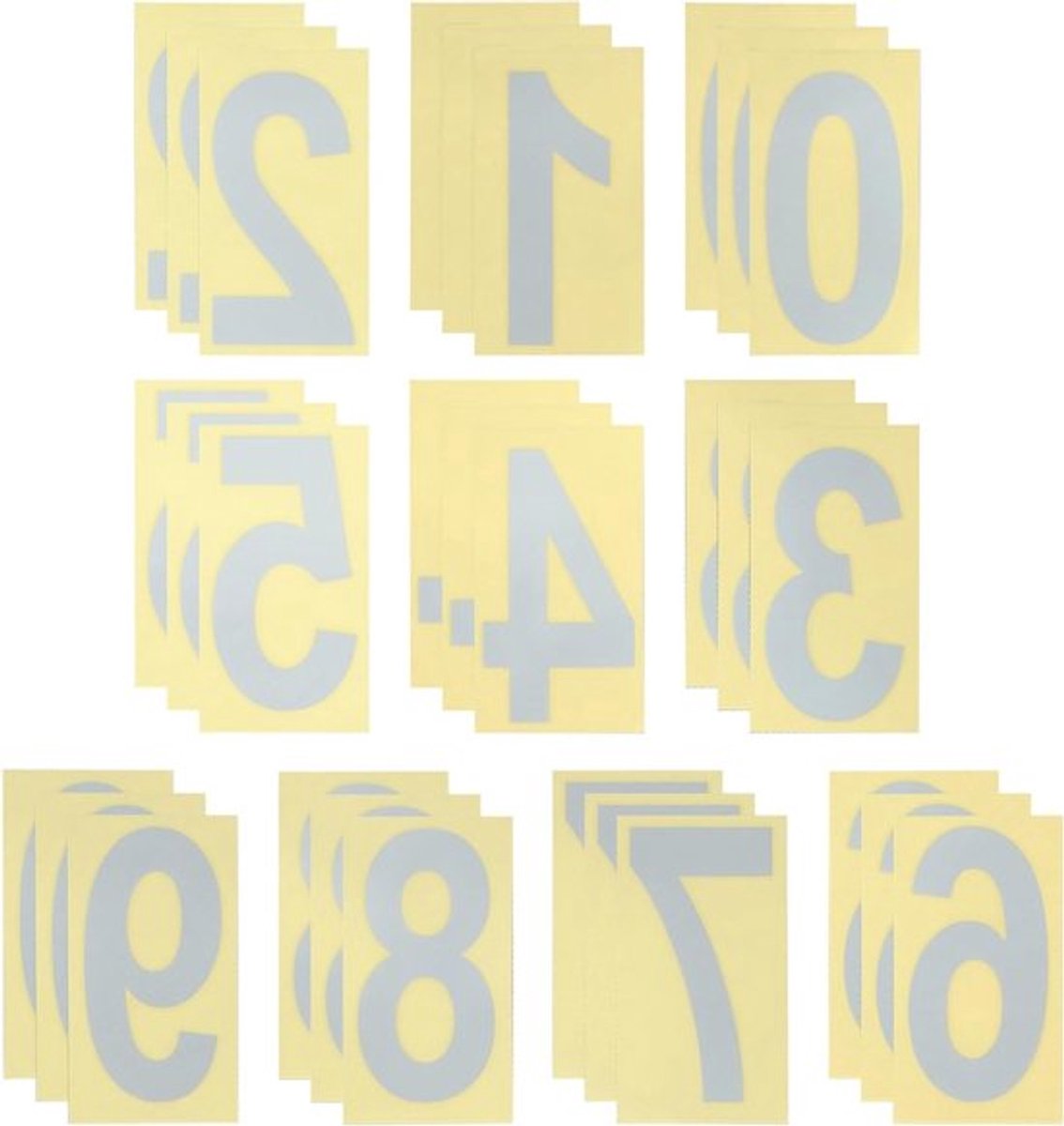 Reflecterende Digitale Cijfers Stickers voor Deuren en Postbussen, Waterdichte en Duurzame Nummerlabels, Ideaal voor Huisnummering en Identificatie