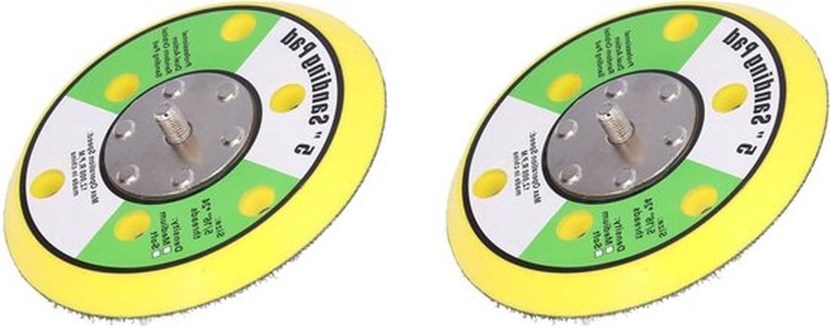 5 Duim Schuurpad Set - PU Achterpad voor Schuren en Polijsten - Schuurdiscs met 5/16-24 Draad voor Pneumatische Schuurmachines - 12000RPM