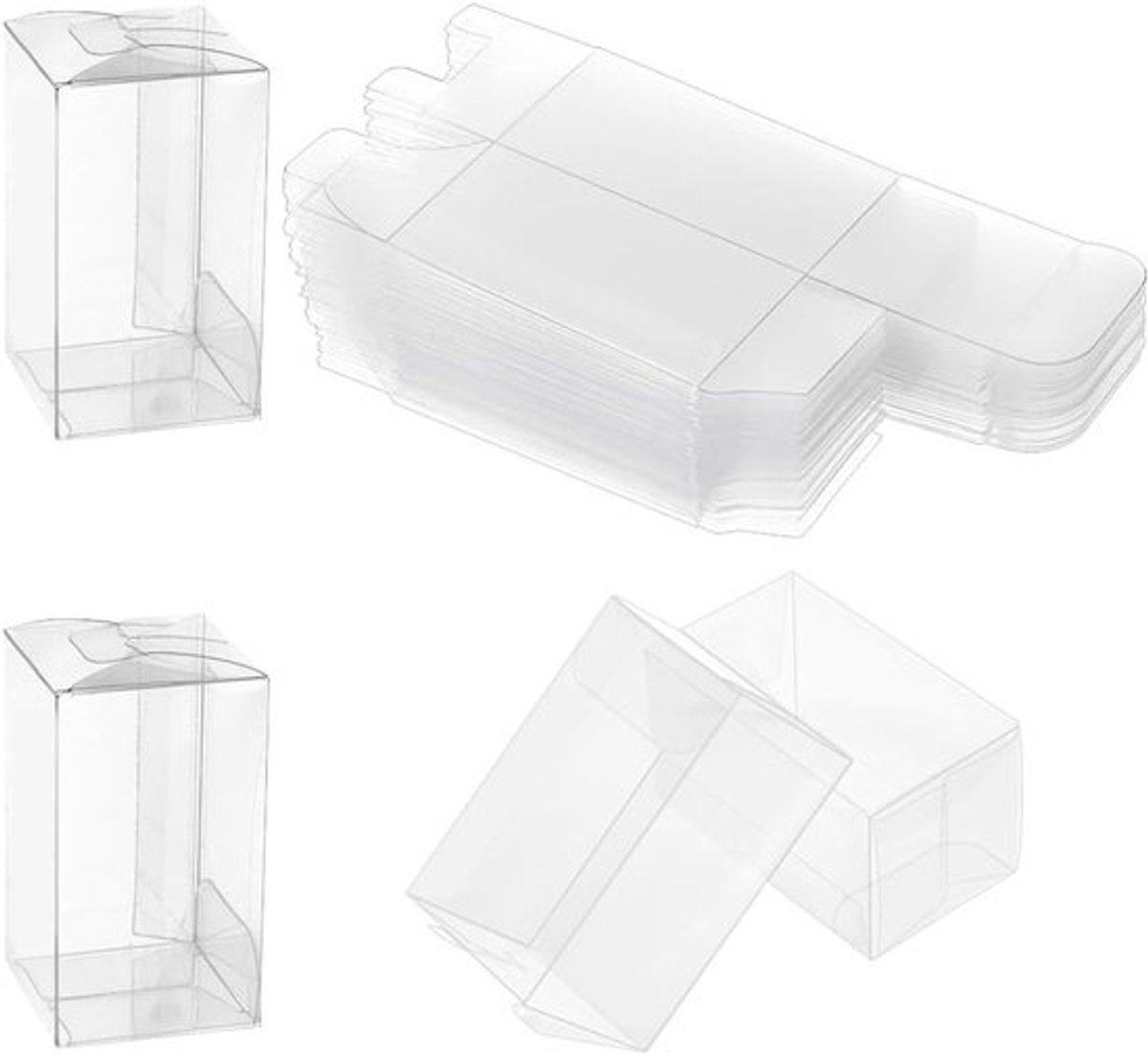 30 Stuks Transparante Plastic PVC Dozen 3.8x3.8x6.5cm, Heldere Cadeauverpakkingen voor Trouwen, Feestjes en Snoepjes