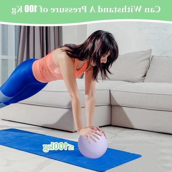 Set van 3 Pilatesballen 25 cm - Zachte, Antislip en Versterkte Gymnastiekballen in Roze, Paars en Groen met Pomp - Ideaal voor Pilates, Yoga en Thuisworkouts — afbeelding 2