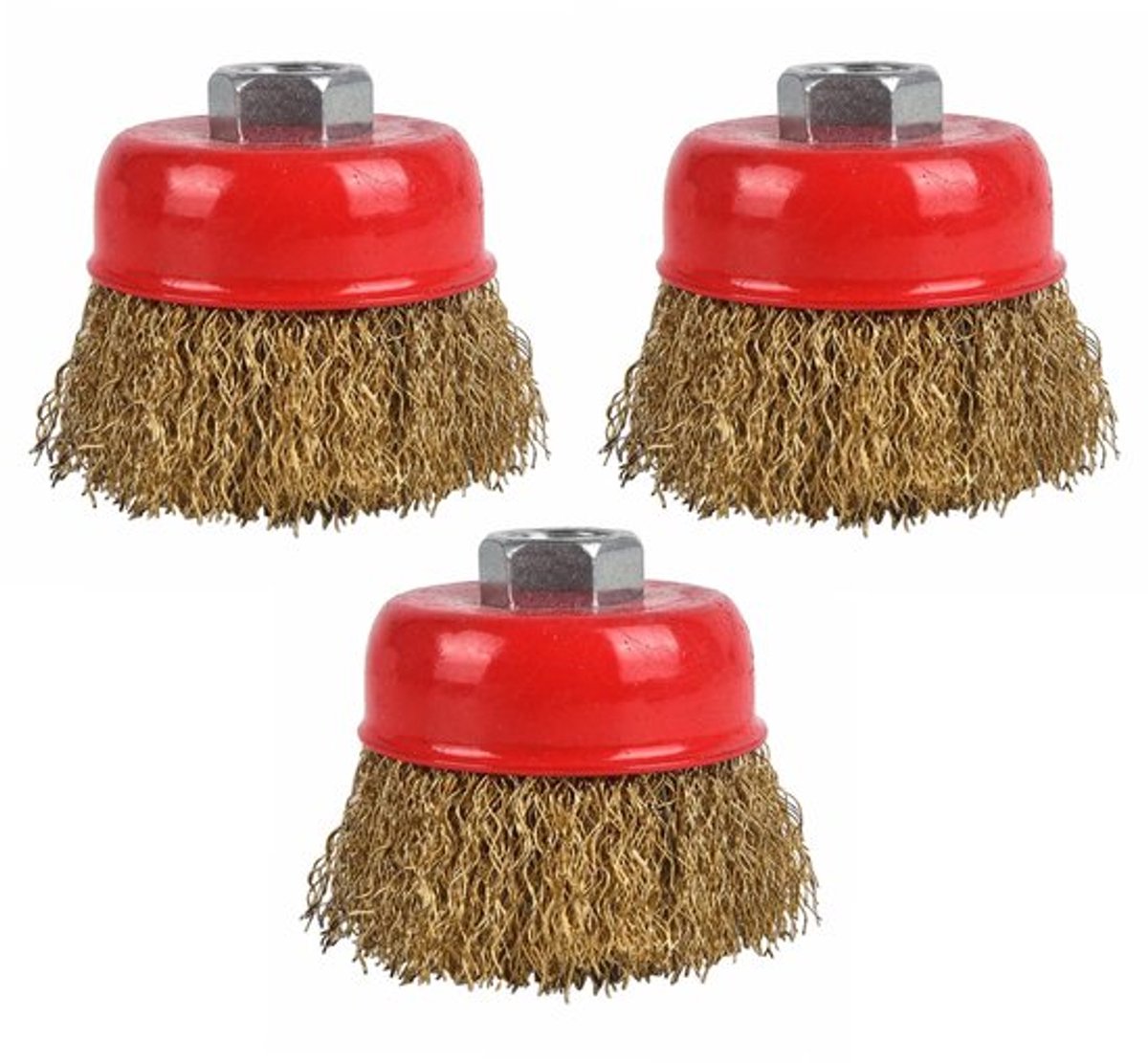 Roterende Draadborstels - Roest Verwijdering - 65 mm Formaat - Staaldraadborstel Set - Voor Haakse Slijper - 3 Stuks