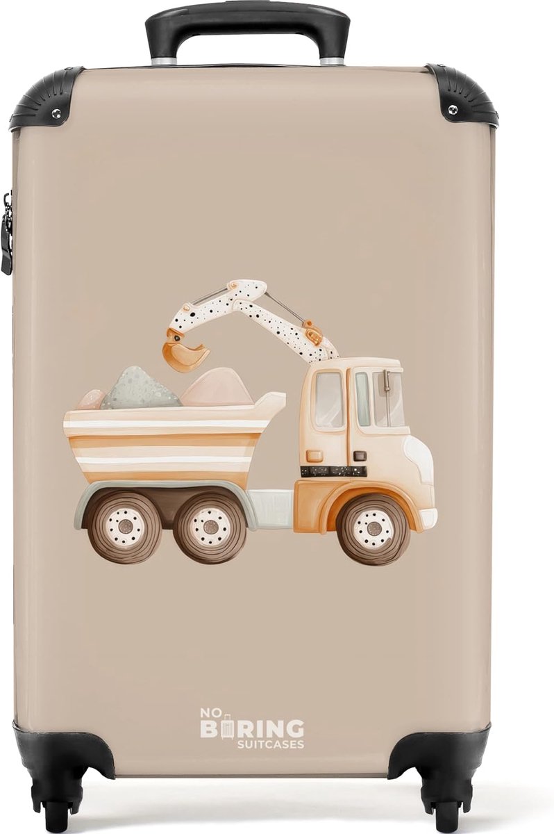 Kinderkoffer 55x35x20cm - Geel - Dump Truck - Lichtgewicht en gemakkelijk te vervoeren - ShopVlot