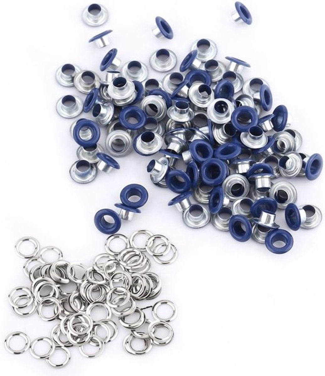Ronde metalen eyelets van 5 mm - 100 paar voor scrapbooking, handwerk en tasaccessoires in zwart