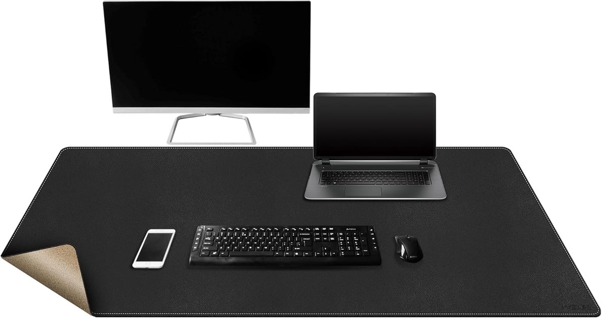 Bureau mat XXL 120 x 50 cm - Kurk PU Leer - Waterdicht muismat - Ideaal voor kantoor en gaming - ShopVlot