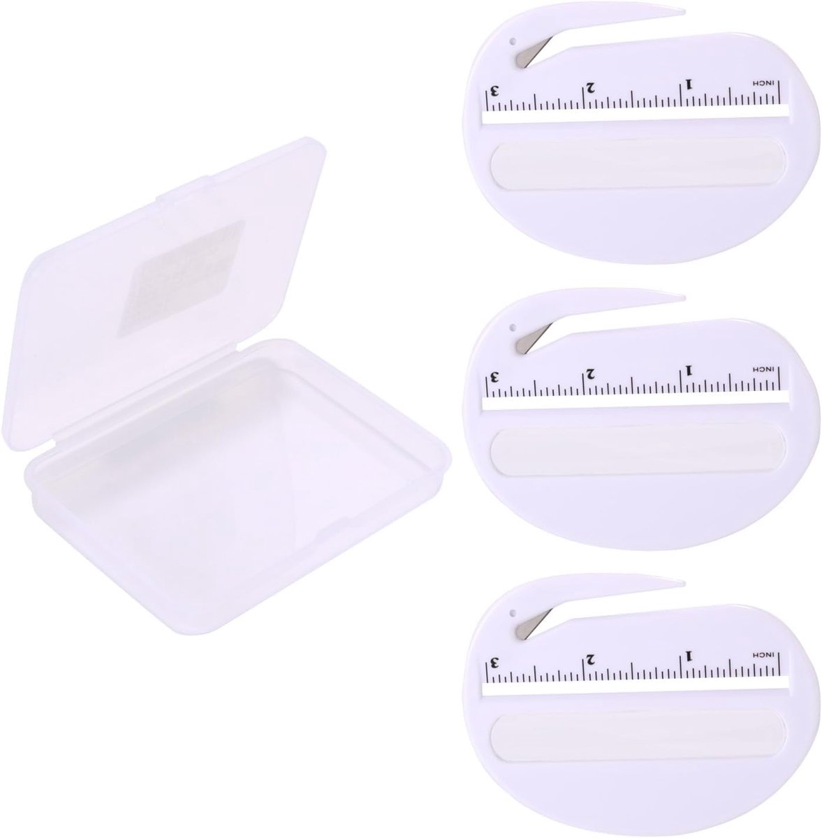 SnelShoppen - 3-delige Enveloppenopener Set met Schaal & Vergrootglas, Veilige Postopener voor Pakketten en Inpakpapier, Wit, Voor Thuis en Kantoor