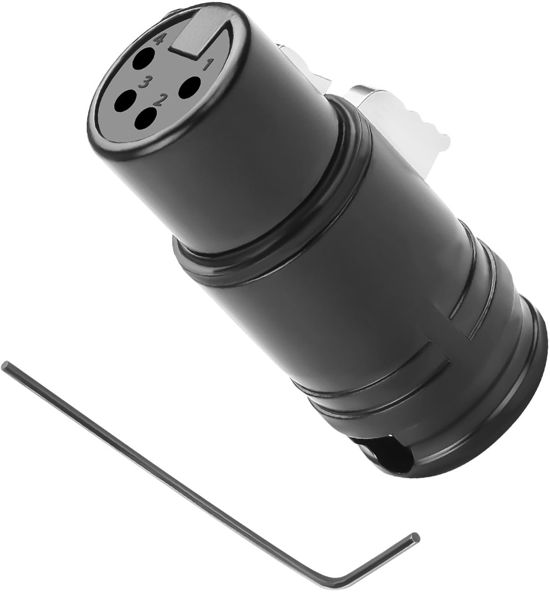 QIANRENON Compact 4 Pin XLR Microphone Solder Socket Adjustable Angle of 90° XLR-4Pin Bushing Thin Cable Adapter Gold - ShopVlot