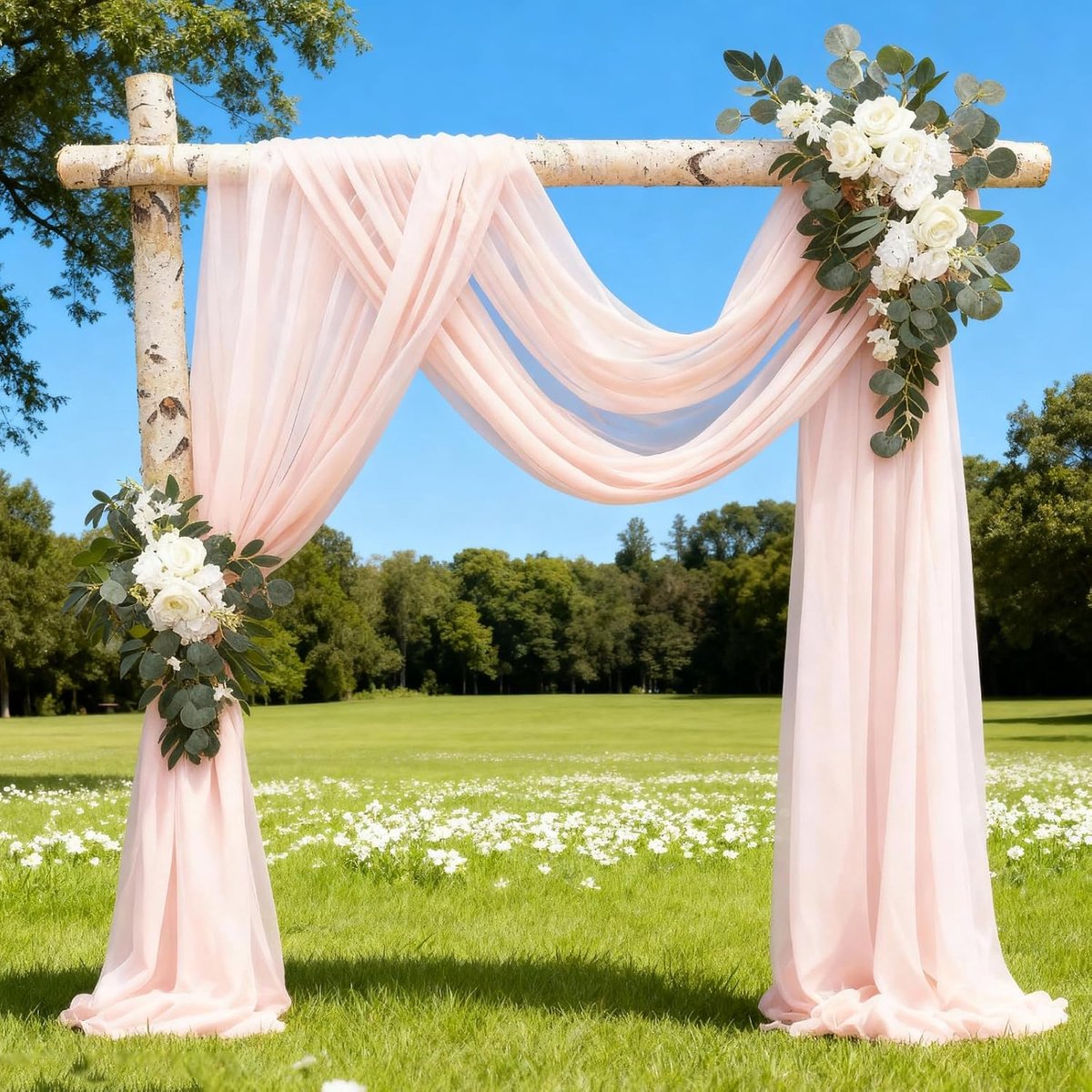 SnelShoppen - Wedding Curtain Decoration 5m x 160cm Tulle Fotobehang voor Bruiloft Versiering en Ceremonie Achtergrond Decoratie