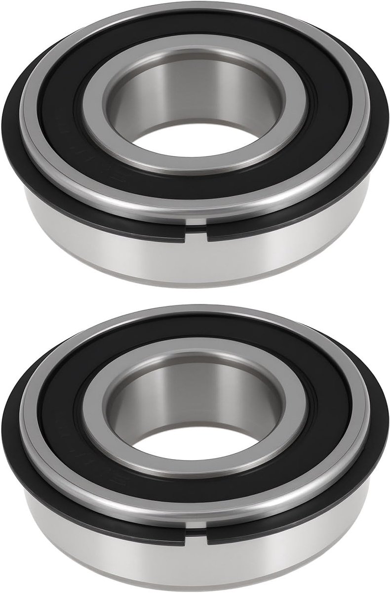SnelShoppen - 2 Stuks Voorwiel Lagers 6205-2RSNR voor Zitmaaier, Compatibel met John Deere, Waterdicht, Rubber Seals, 25x52x15 mm, Tuinaccessoire