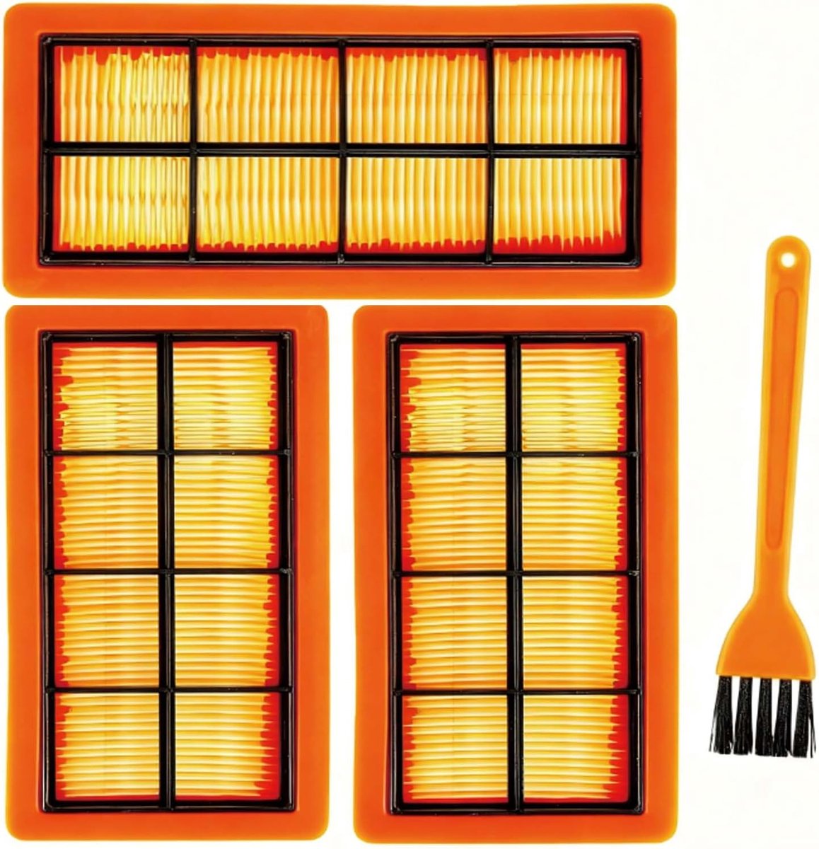 SnelShoppen - 3 Stuks Platte Vouwfilters voor Aszuiger Kärcher AD 2, AD 3, AD 4, Vervangingsfilter Hoogwaardige Materialen, Compatibel met AD2 Battery