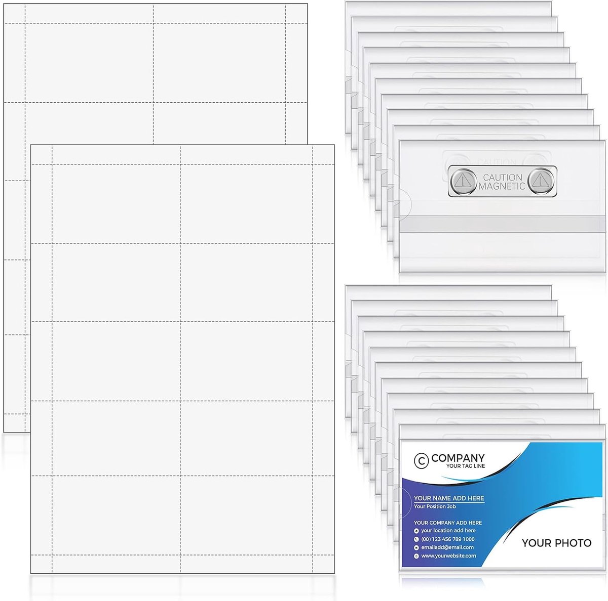 Transparante etikettenhouder magnetisch, 20 stuks