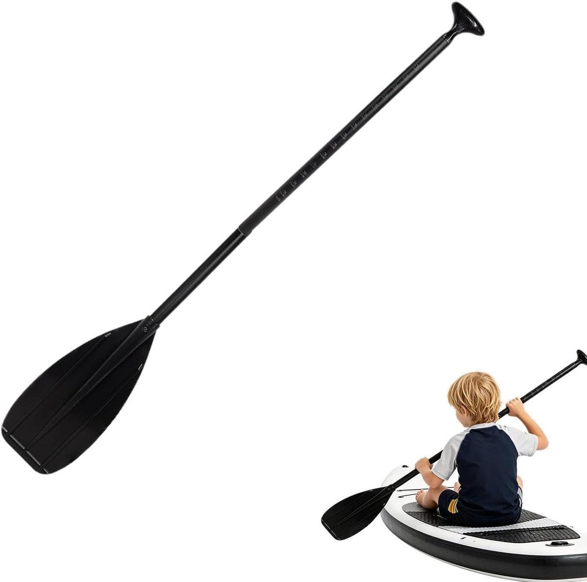 Kajakpeddel Koolstofvezel - Peddel Boot - Watersporten - Dubbele Bladen - 165 cm - Zwart