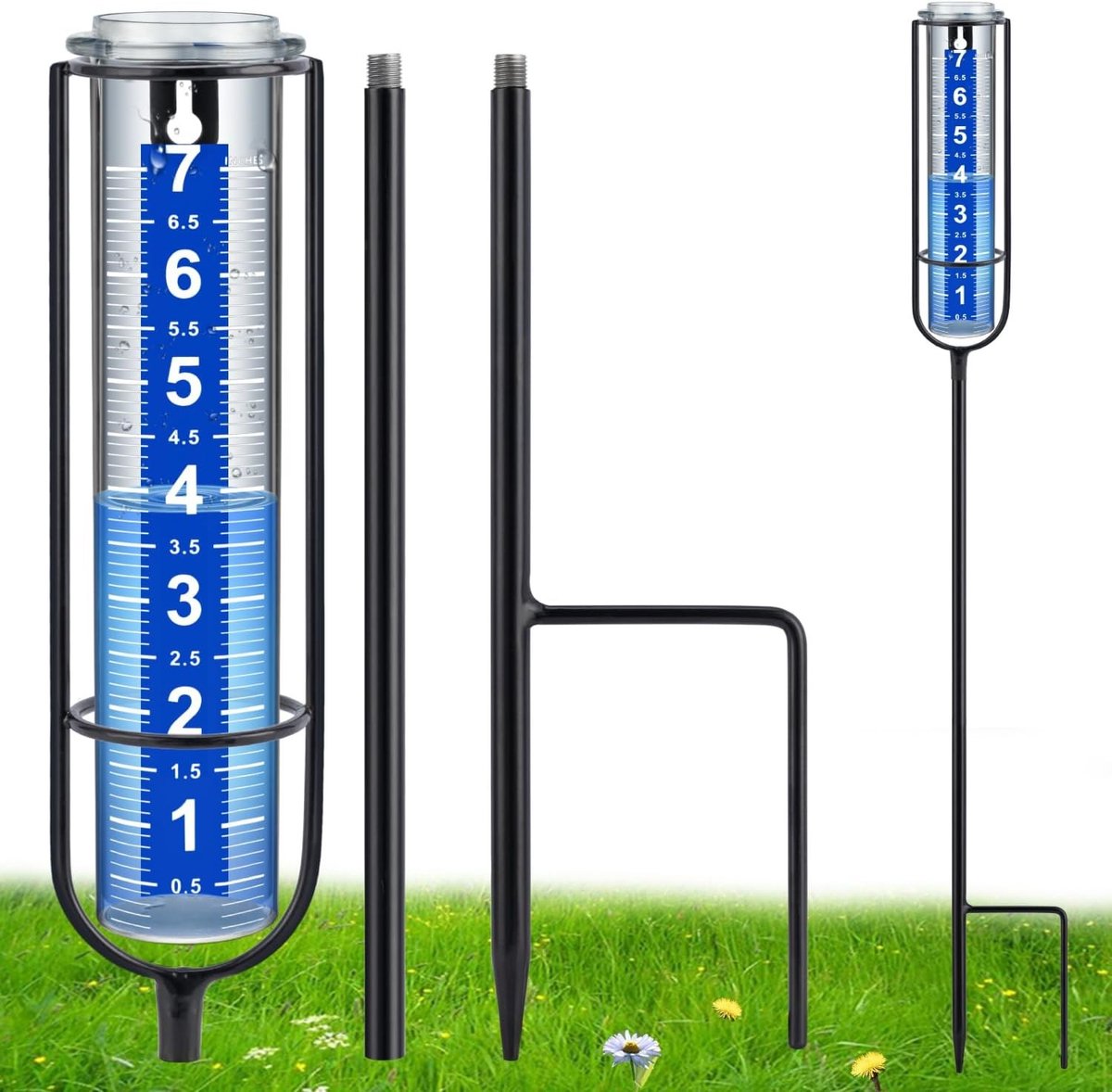 Nauwkeurige regenmeter voor buiten - verstelbare hoogte - ideaal voor tuin