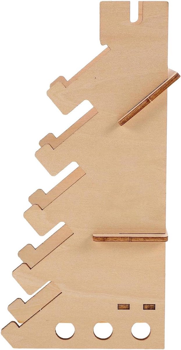 Houten Vingerboard Rek - Mini Skateboard Houder - Collectie Tonen - Stevige Constructie - 18x8.6x5.3CM - Lichtgeel