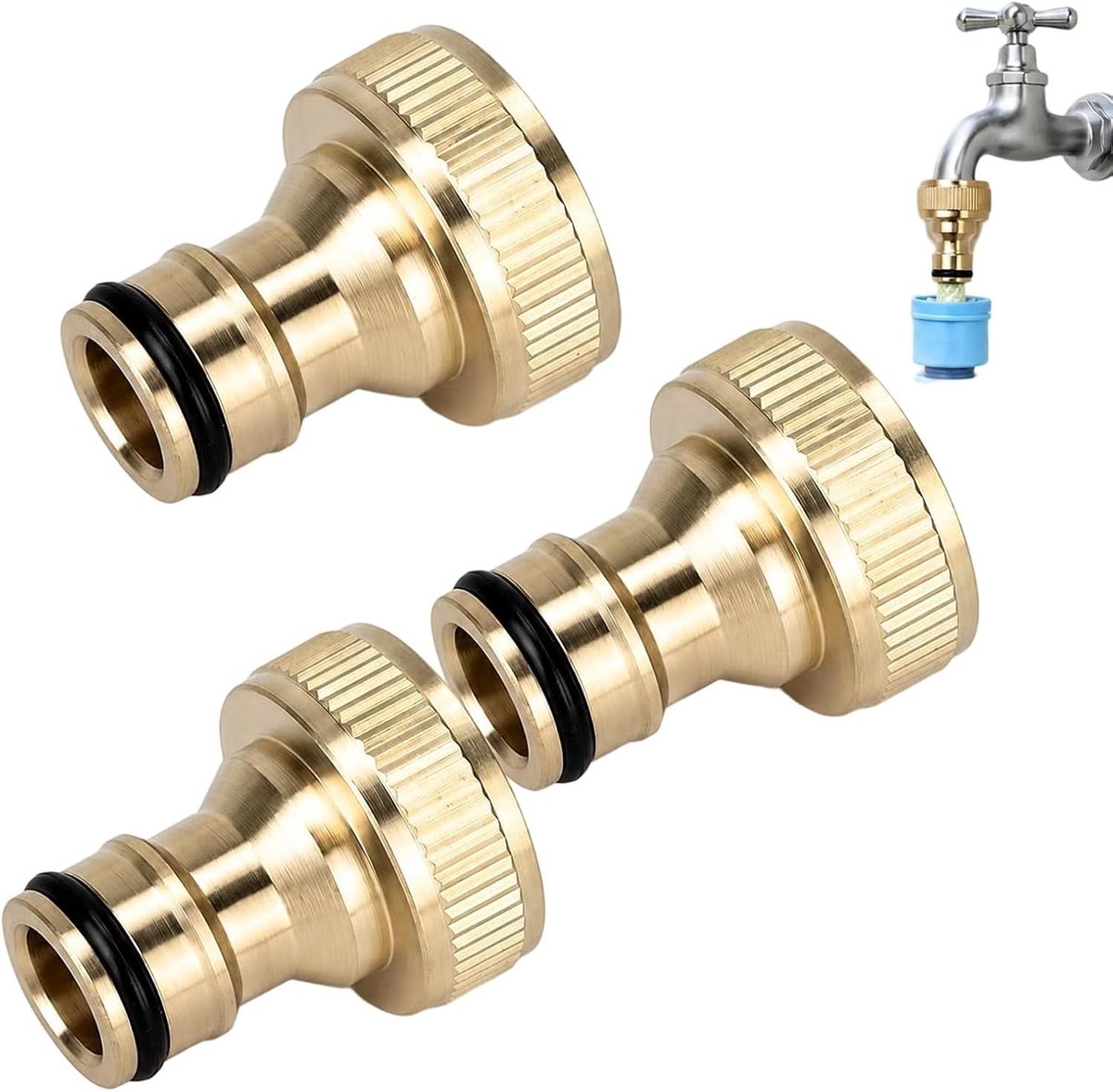 Koperen Kraansluiting - Messing - 1 Inch - Set van 3 - Voor Standaard Waterkranen