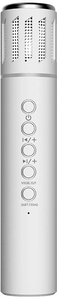 SoundBeam Karaoke Microfoon – Draadloos Bluetooth – HiFi Speaker 3W – Vocal Cut – Echo – TWS – LED – Wit - K20