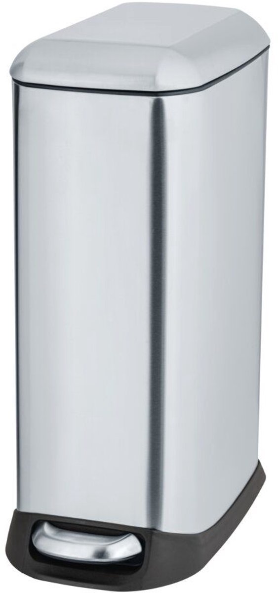 WENKO Pedaalemmer Leman 20 Liter RVS mat - Easy Close deksel - Afvalemmer - Prullenbak - Afvalbak - Vuilbak - Vuilnisbak