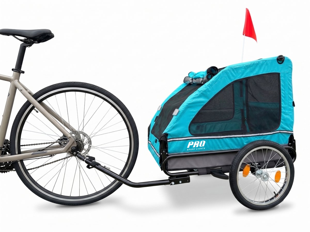 Fietskar Hond Blauw Luxe Hondenfietskar tot 30 KG Opvouwbaar Hondenkar Fiets