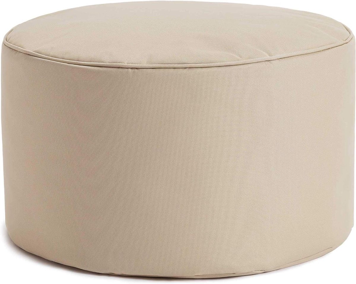 Zit Hocker - Voetenbank Poef - Ontspannen Zitten - Waterafstotend Materiaal - 25 x 45 cm - Beige