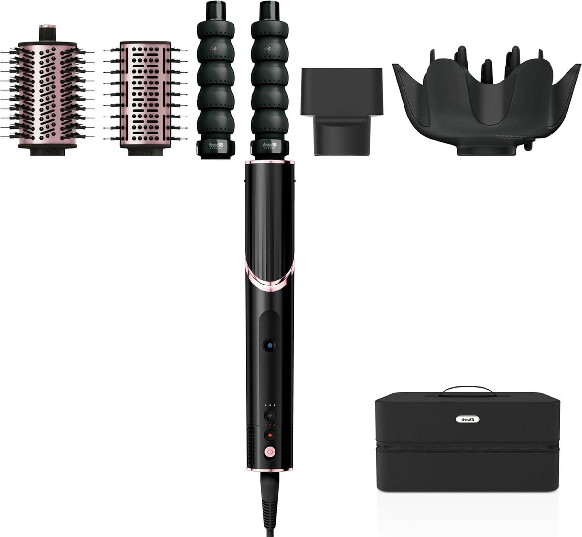Haarstyling Tool - Heteluchtborstel Krultang - Haar Stijlen Krullen - Automatische Krullers - 700 gram - Zwart Roségoud
