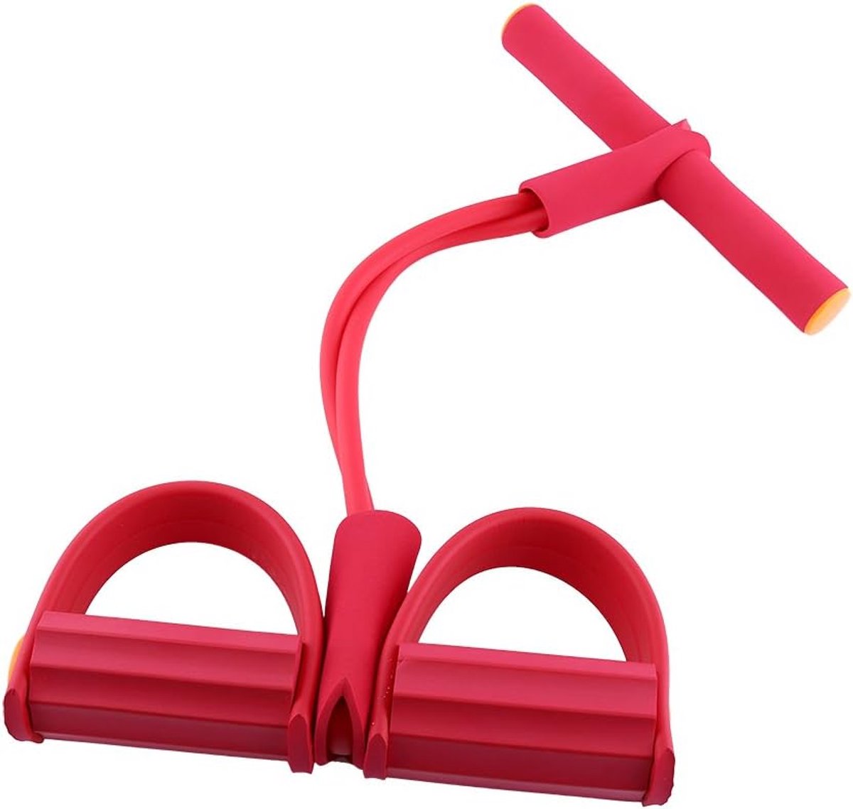 SnelShoppen - Elastic Oefenbanden Expander Pedal Bodybuilding Foam Trimmer Apparatuur voor Training en Fitness (Rood)