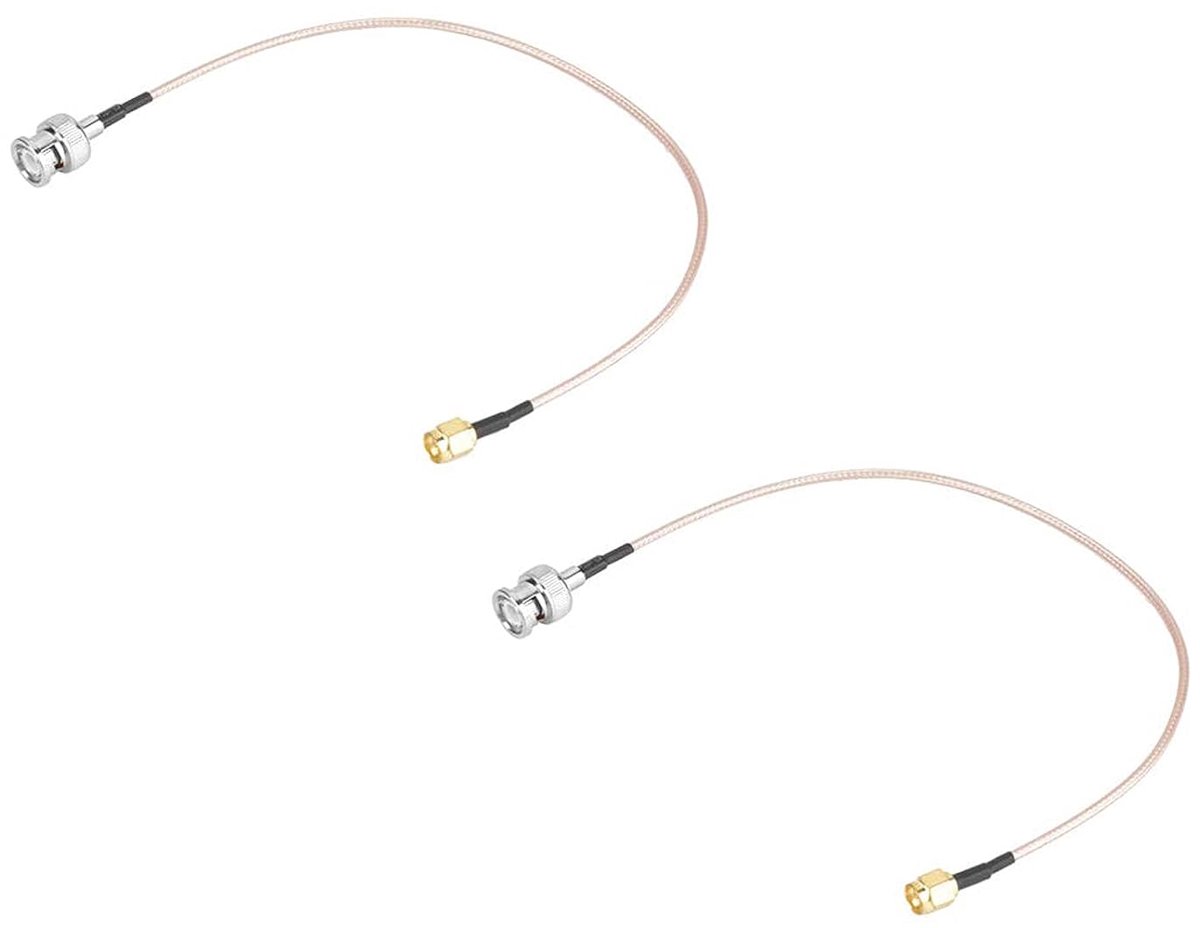 SnelShoppen - SMA naar BNC Coaxiale Kabel 2 Stuks 5030cm Antenne Verlengadapter voor Betere Signaalontvangst, Enkel Gelaagd Geplatineerd Coaxiaal Kabe