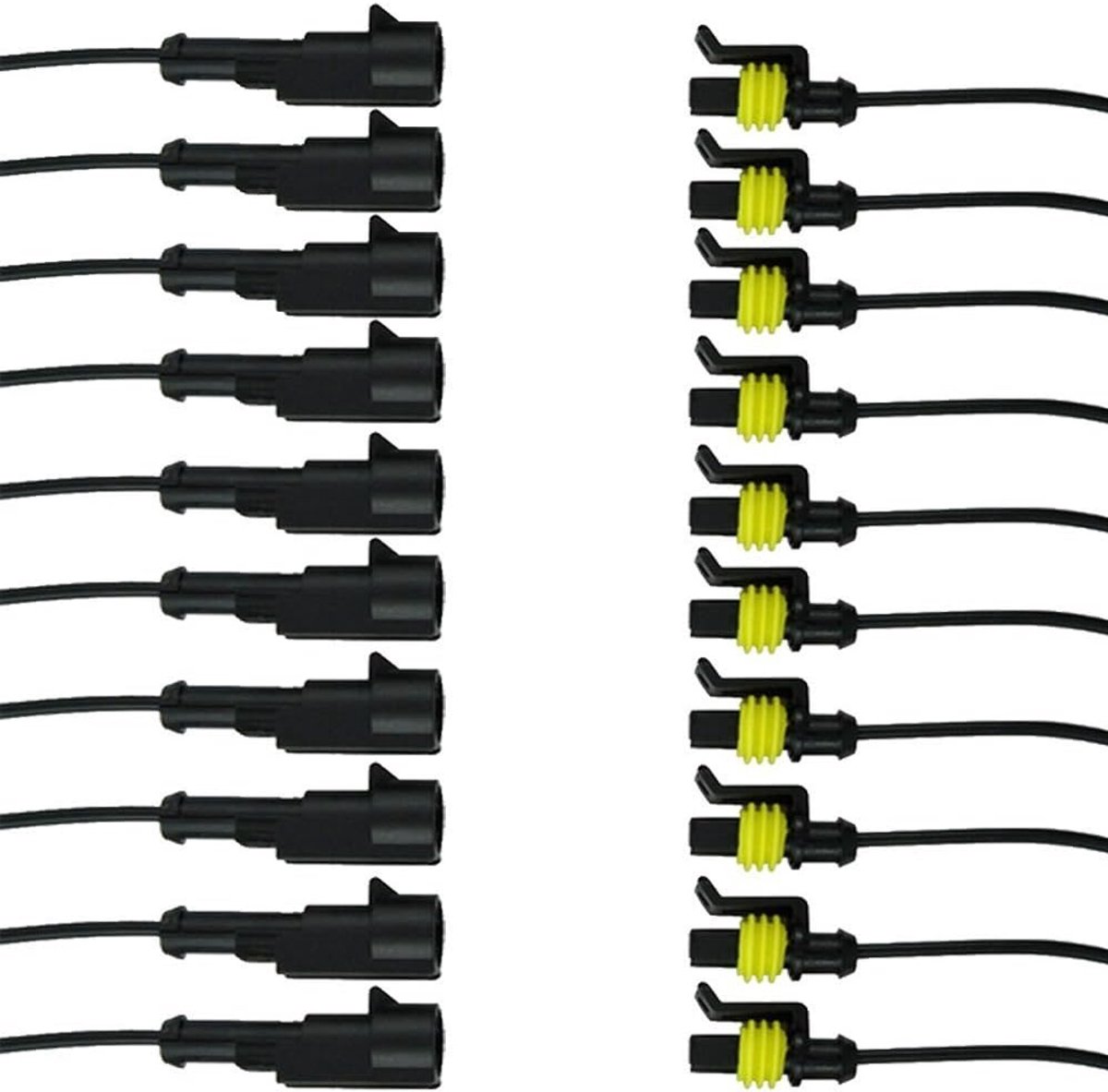 SnelShoppen - Waterproof Polenstekker Plug met 10 cm Kabel - Snelle Koppeling - 10 Stuks - Elektrische Connector voor Auto, Boot, Camping - Hoogwaardi
