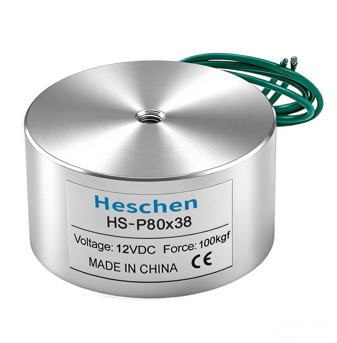 SnelShoppen - Electromagnet Magnet 80mm, DC 12V, Sterke Aantrekking van 100Kg/220lb, Ideaal voor Klussen en Creatieve Projecten