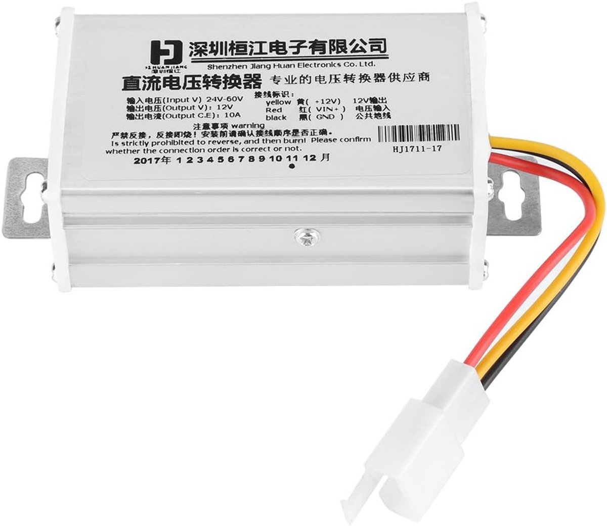 SnelShoppen - Converter voor Elektrische Auto 24V-60V naar 12V - 10A/120W Voedingscontroller voor Elektrische Voertuigen, Golfkar, Scooter en Meer