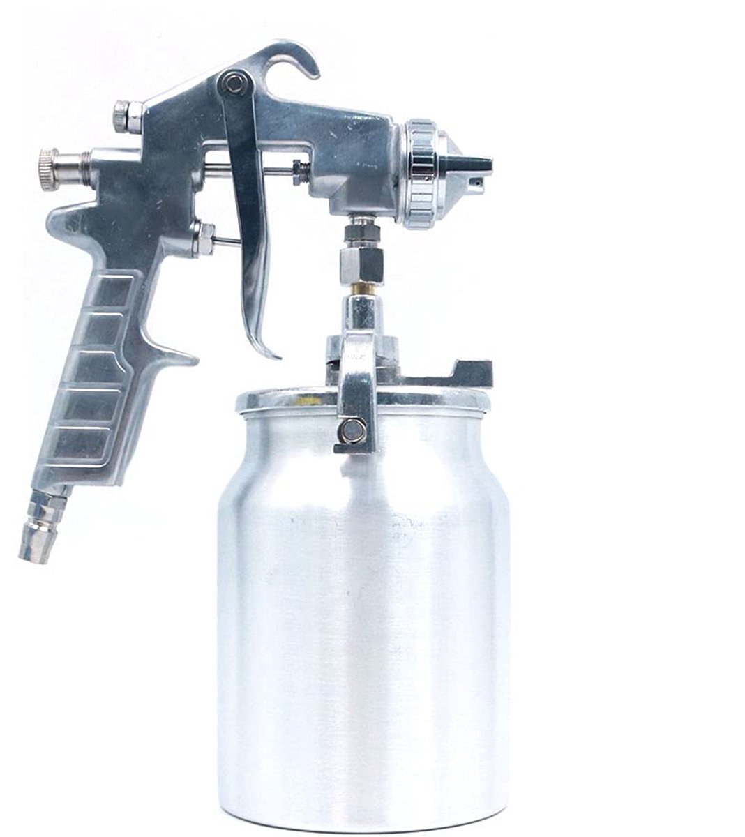 SnelShoppen - 2mm Spuitmond Aircompressor Verfspuitpistool Auto Vrachtwagen Spuiter 1000ml Doe-het-zelf Gereedschap met 3 Verstelbare Knoppen
