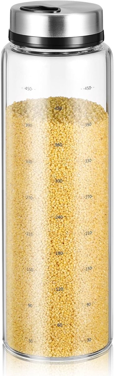 SnelShoppen - Peper- en Zoutvaatje Glazen Specerijencontainer met Draaiende Deksel 500ml - Dubbele Specerijdispenser voor Keuken, Drip Free en Elegant