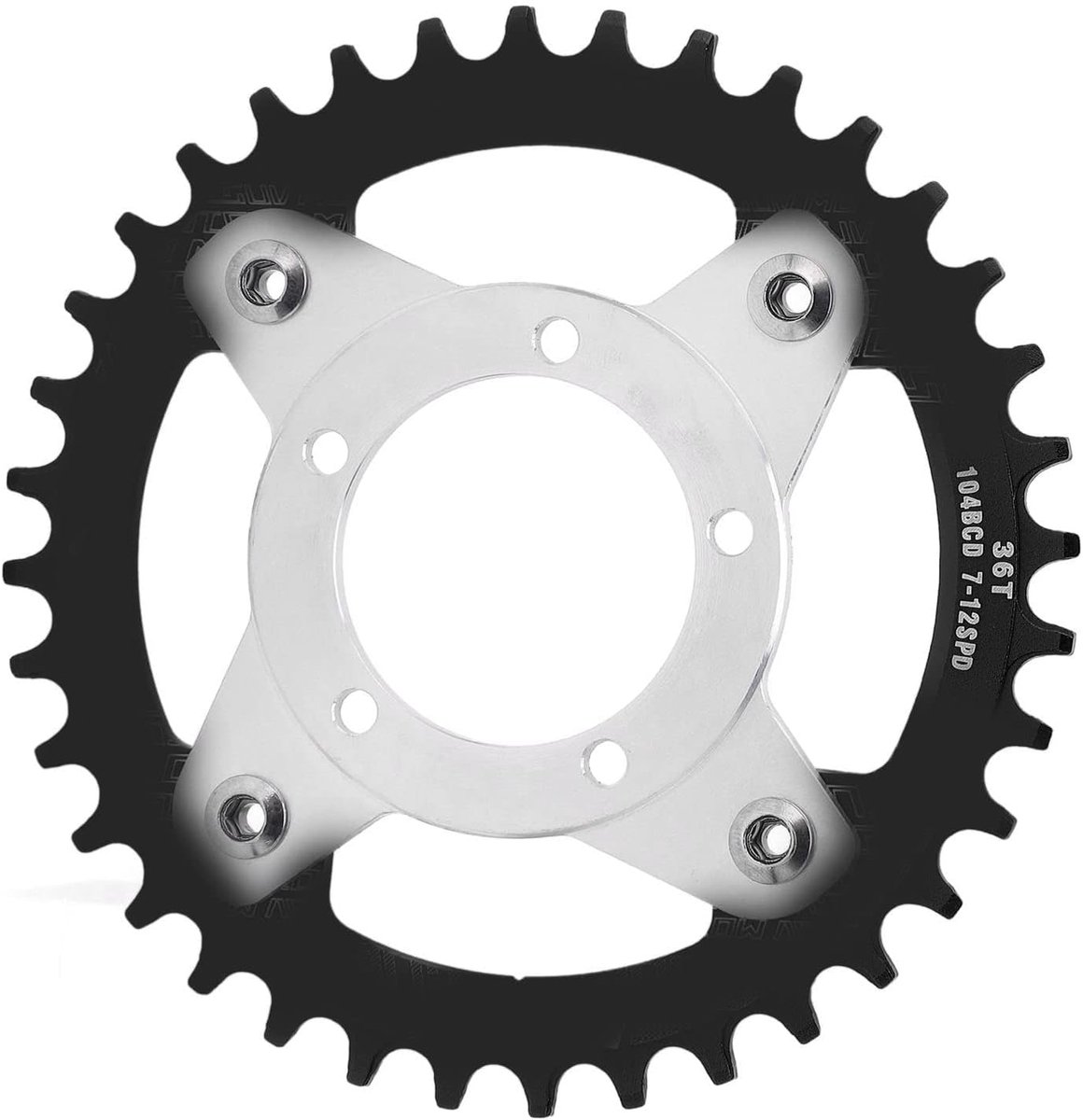 Chainring Adapter 36T 104BCD - Zwart - Geschikt voor BBS01/BBS02 - Verhoogt compatibiliteit - ShopVlot