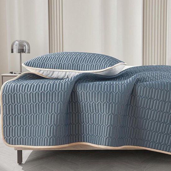 Zomerkoel Lakenmat - Koelmat Zomer Slaapmat - Comfortabel Slapen - Dubbellaags Ontwerp - 180 x 180 cm - Blauw — afbeelding 3