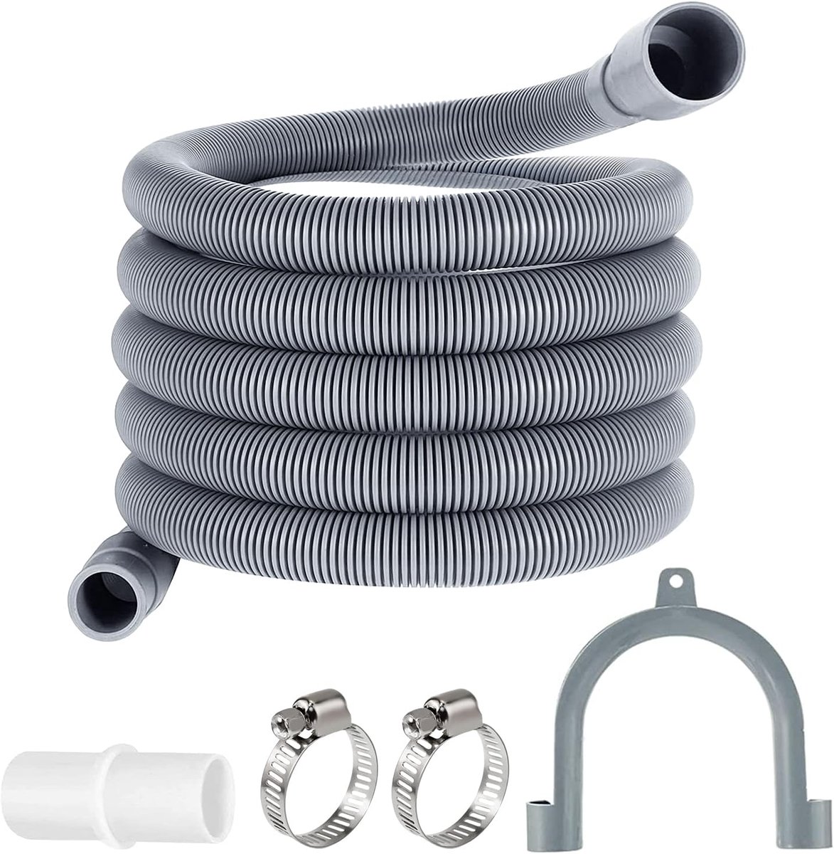 SnelShoppen - Afvoerslang Wasmachine 3M x 20mm Universele Afvoerslang Verlengset voor Wasmachine, Vaatwasser, Droger, Hoge Kwaliteit, Knikvrij, Gemakk