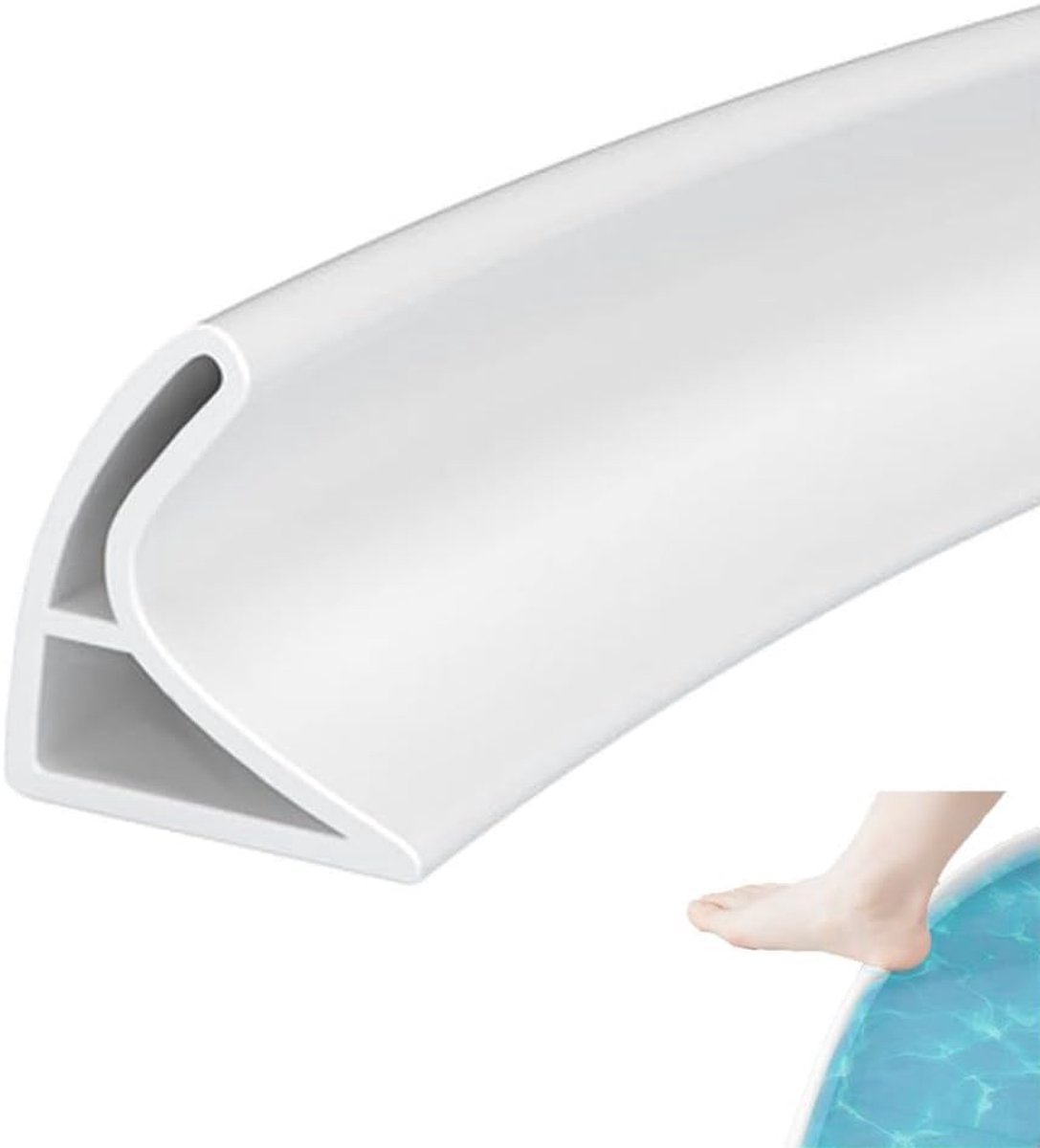 SnelShoppen - 2m Gebogen Waterdichte Douchedrempel, Waterbarrière voor Natruim, Douchebak Afsluitstrip, Badkamervloer Waterdicht Trim, Wastafel Badkui