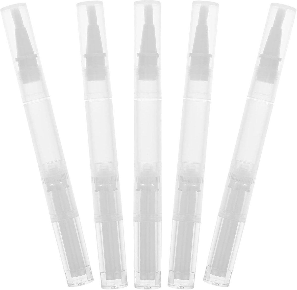 SnelShoppen - Pack van 5 Lege Nagelolie Pennen met Kwast, Transparante Draai Pens, Cosmetica, Lipgloss Houder, Wimper Groei, Vloeibare Tube